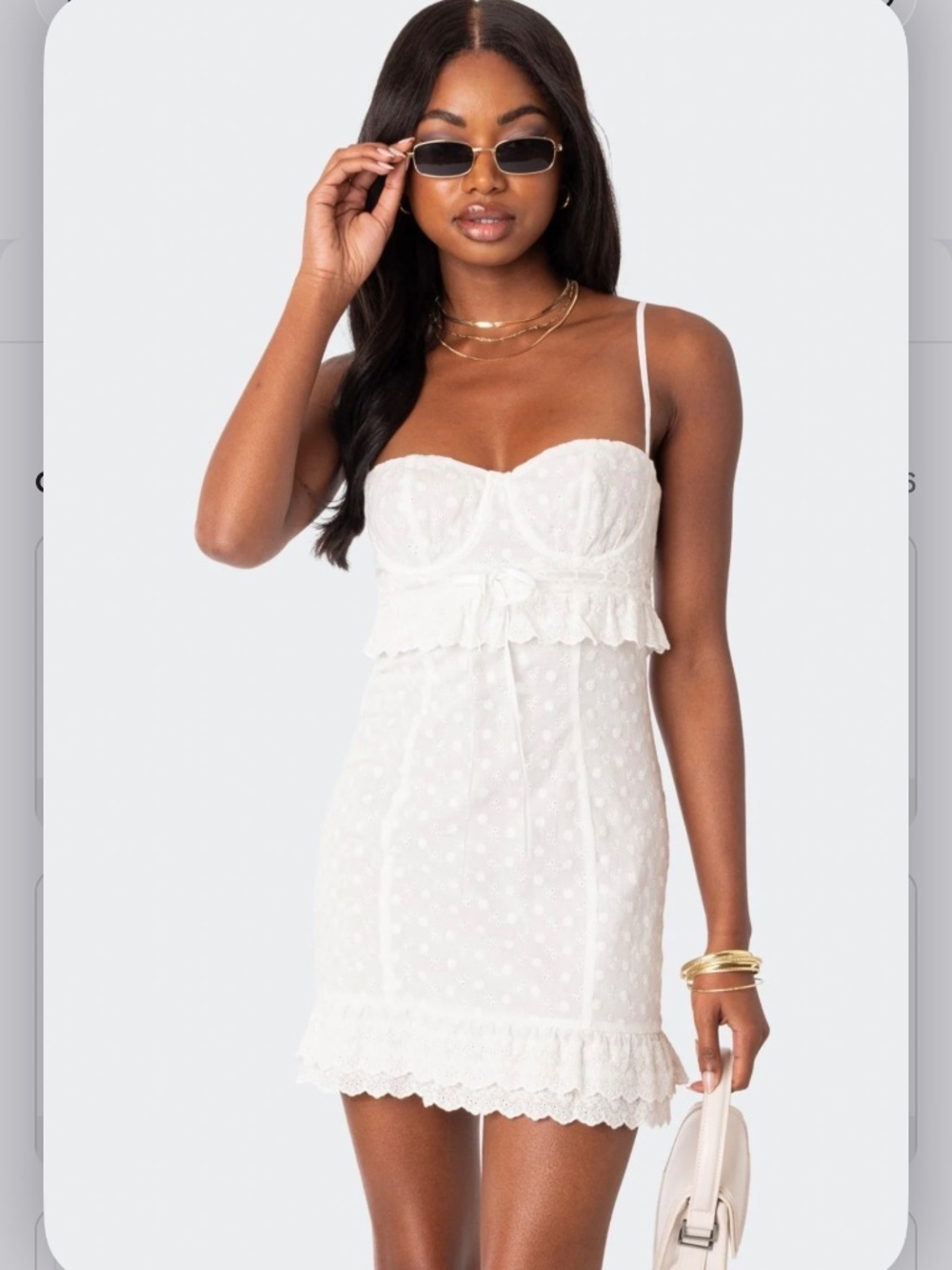 Edikted PHILIPPA EMBROIDERED COTTON MINI DRES